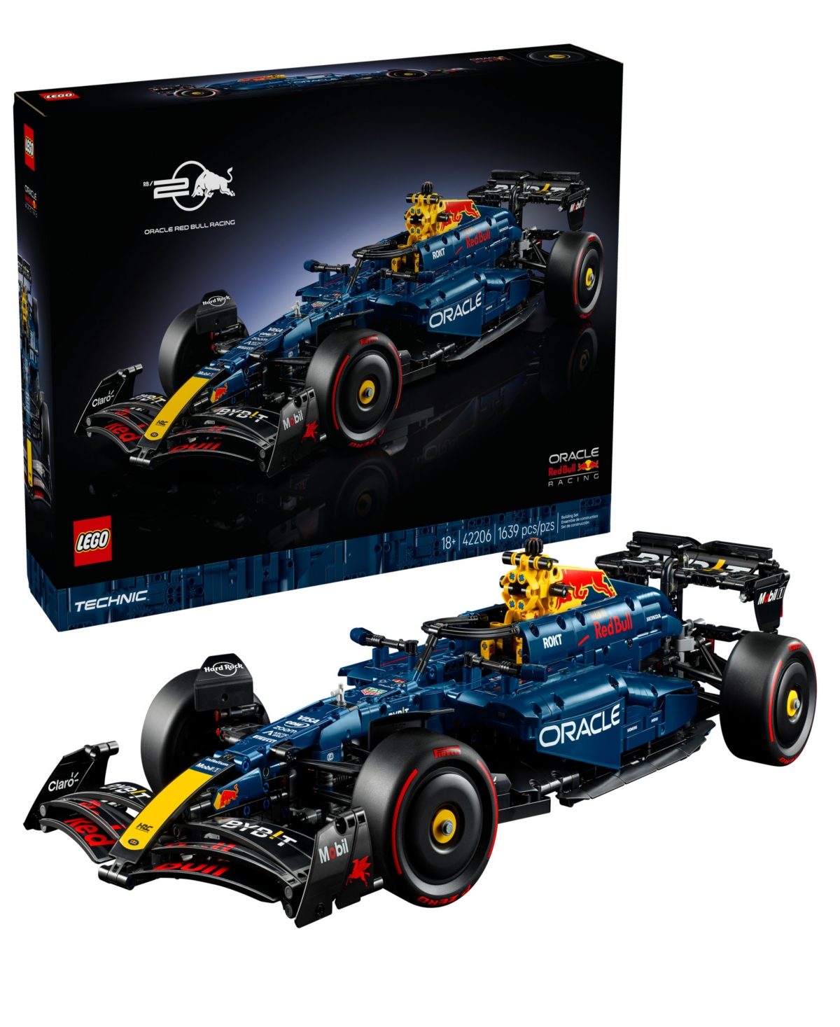 Lego Technic Oracle Red Bull Racing Rb20 F1 Car Model Kit For Adults 42206, 1639 Pieces In Blue