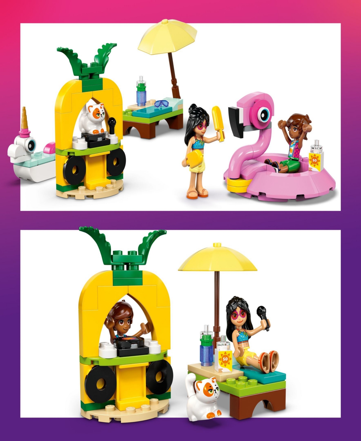 Lego Friends Unicorn Flamingo Pool Party 42658 Toy Building Set, 99 Pieces In Multi