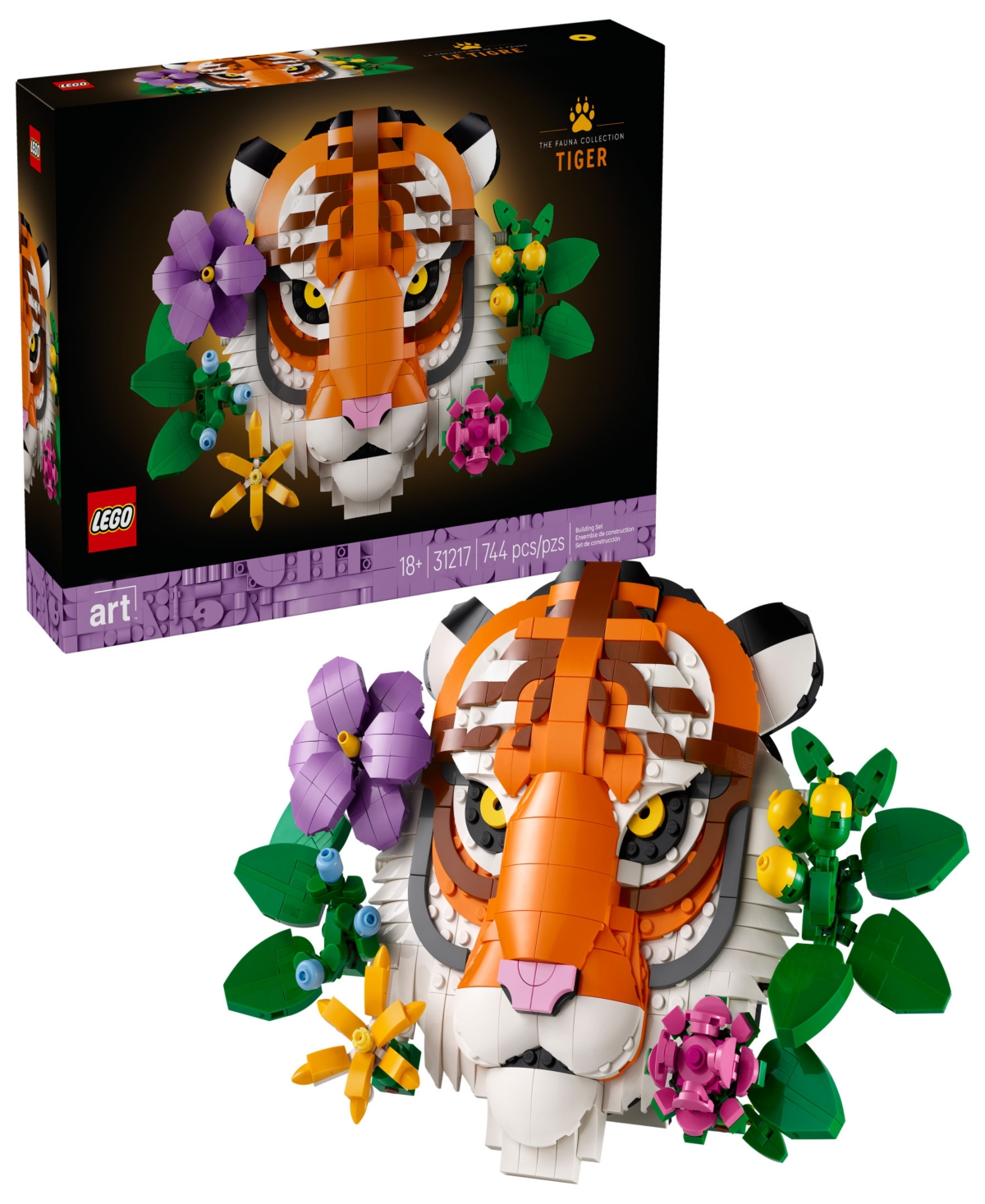 Lego Art The Fauna Collection Tiger 31217 Toy Building Set, 744 Pieces In Multi