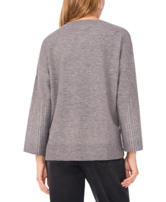 Women's Crewneck Rhinestone Long-Sleeve Sweater