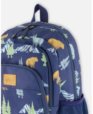 Boy Little Kids Backpack Navy Animal Print - Toddler|Child