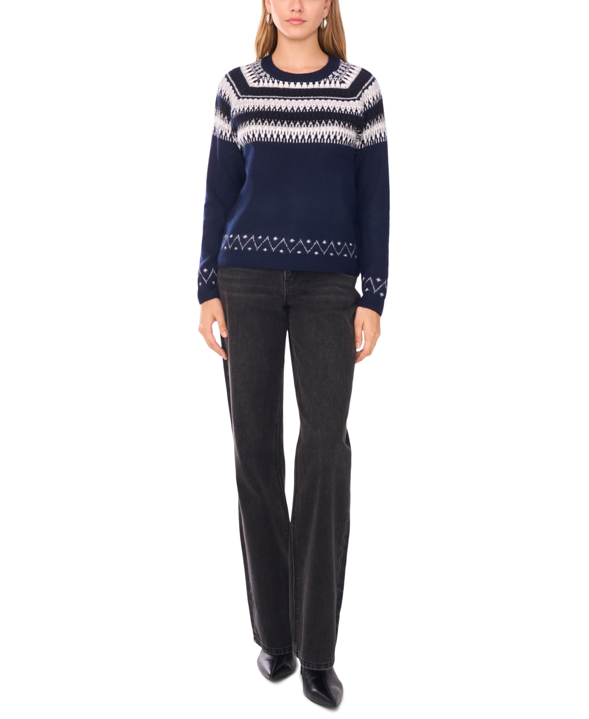 Sam & Jess Women's Cozy Fairisle Sweater In Blue
