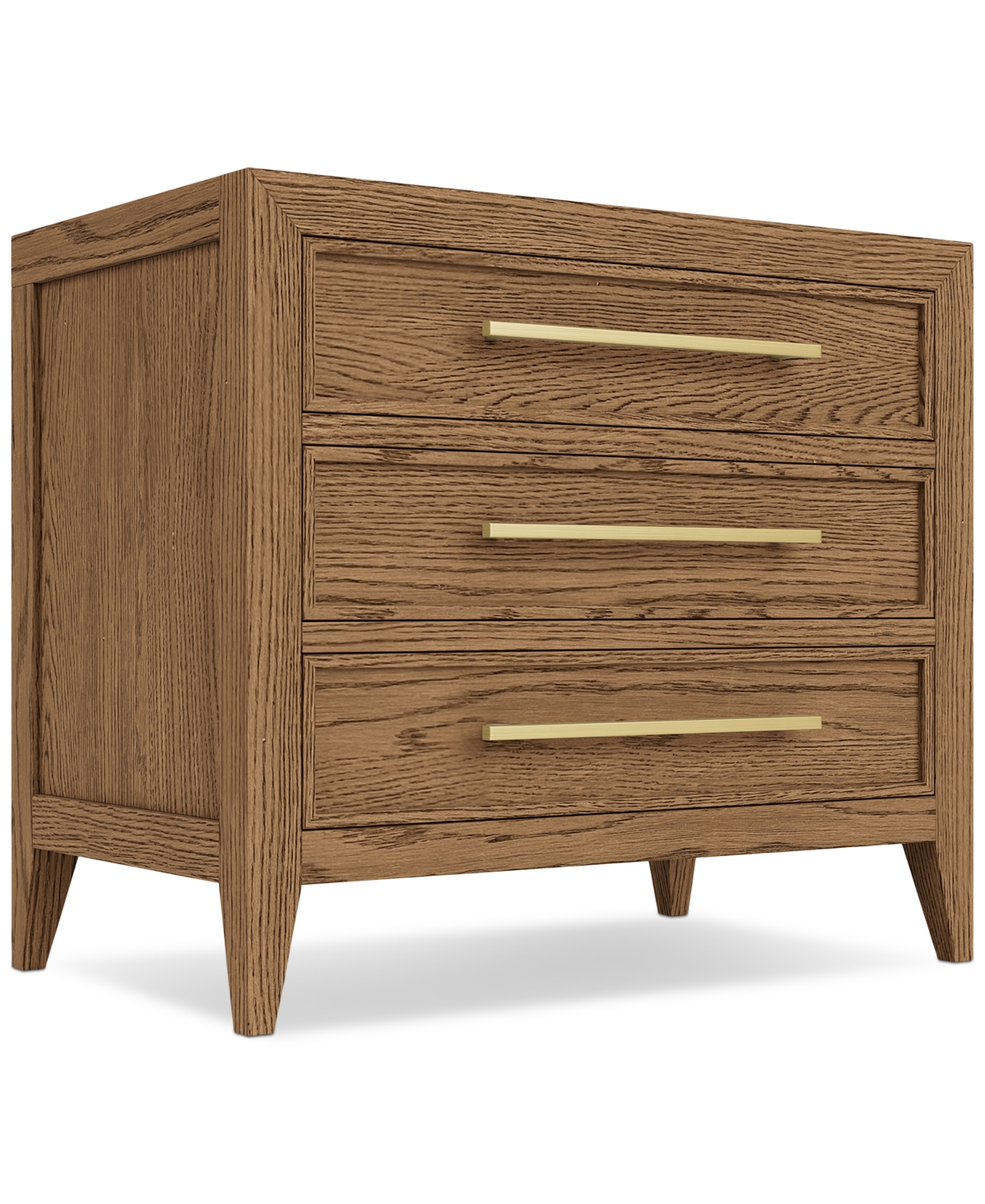 Macy's Everleigh Three Drawer Nightstand In Brown