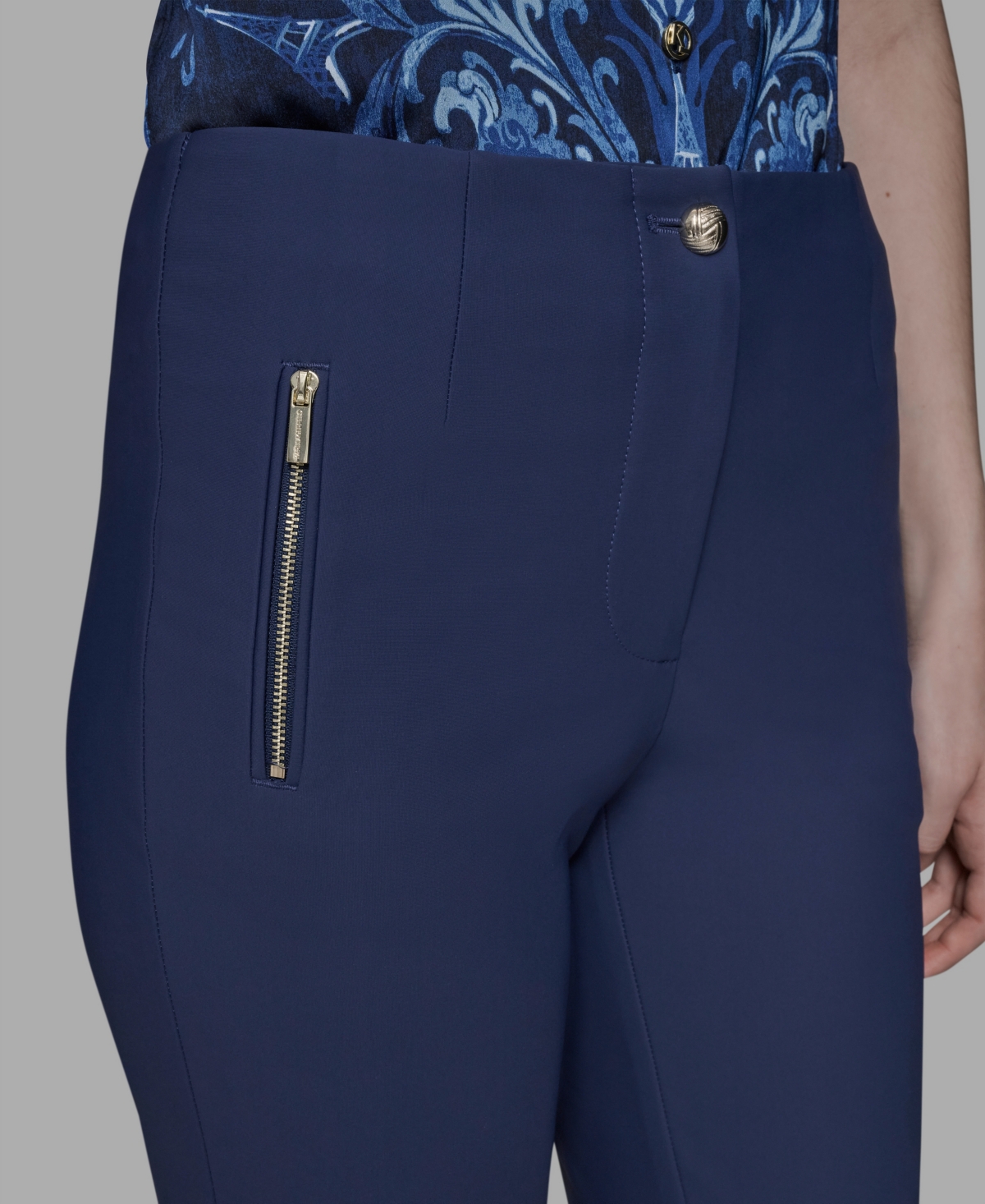 Karl Lagerfeld Women's Slim-leg Compression Pants In Blue