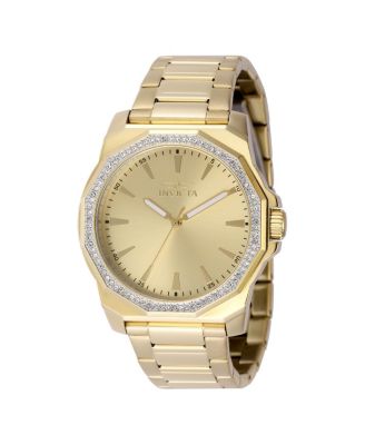 Men's 49108 Speedway Quartz 3 Hand Gold Dial Watch