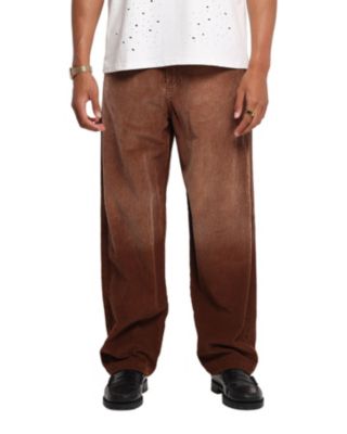 Men's Corduroy Wash Pants, Brown - 38