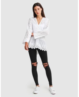 Women's Unbutton Me Eyelet Button Down Shirt