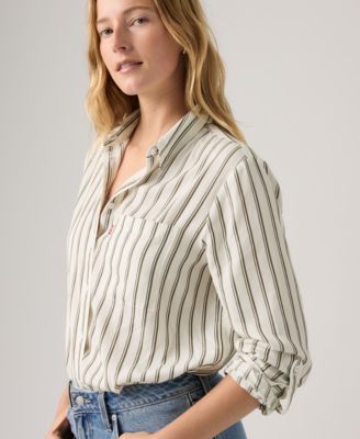 売れ筋商品|||リーバイス カットソー トップス レディース Women's Darlene Collared Button-Front Shirt Bright White Levi's Women's Darlene Collared Button-Front Shirt - Macy's