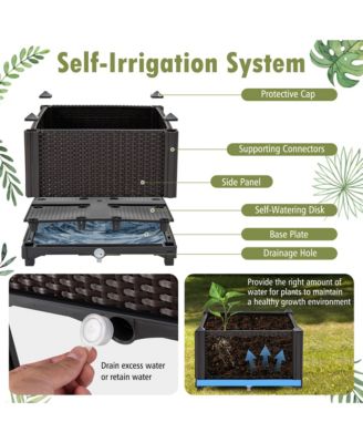 4 PCS Elevated Plastic Raised Garden Bed Planter Kit