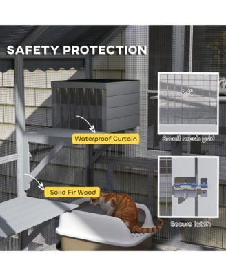 Large Catio Outdoor Cat Enclosure with Waterproof Cover,