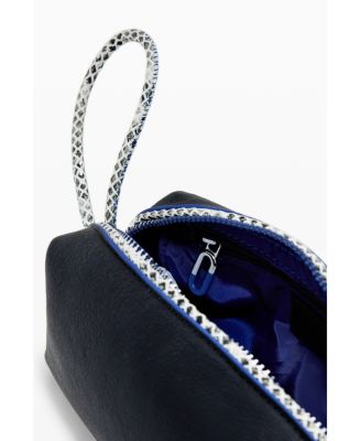 Women's Medium faux leather toiletry bag with contrasts