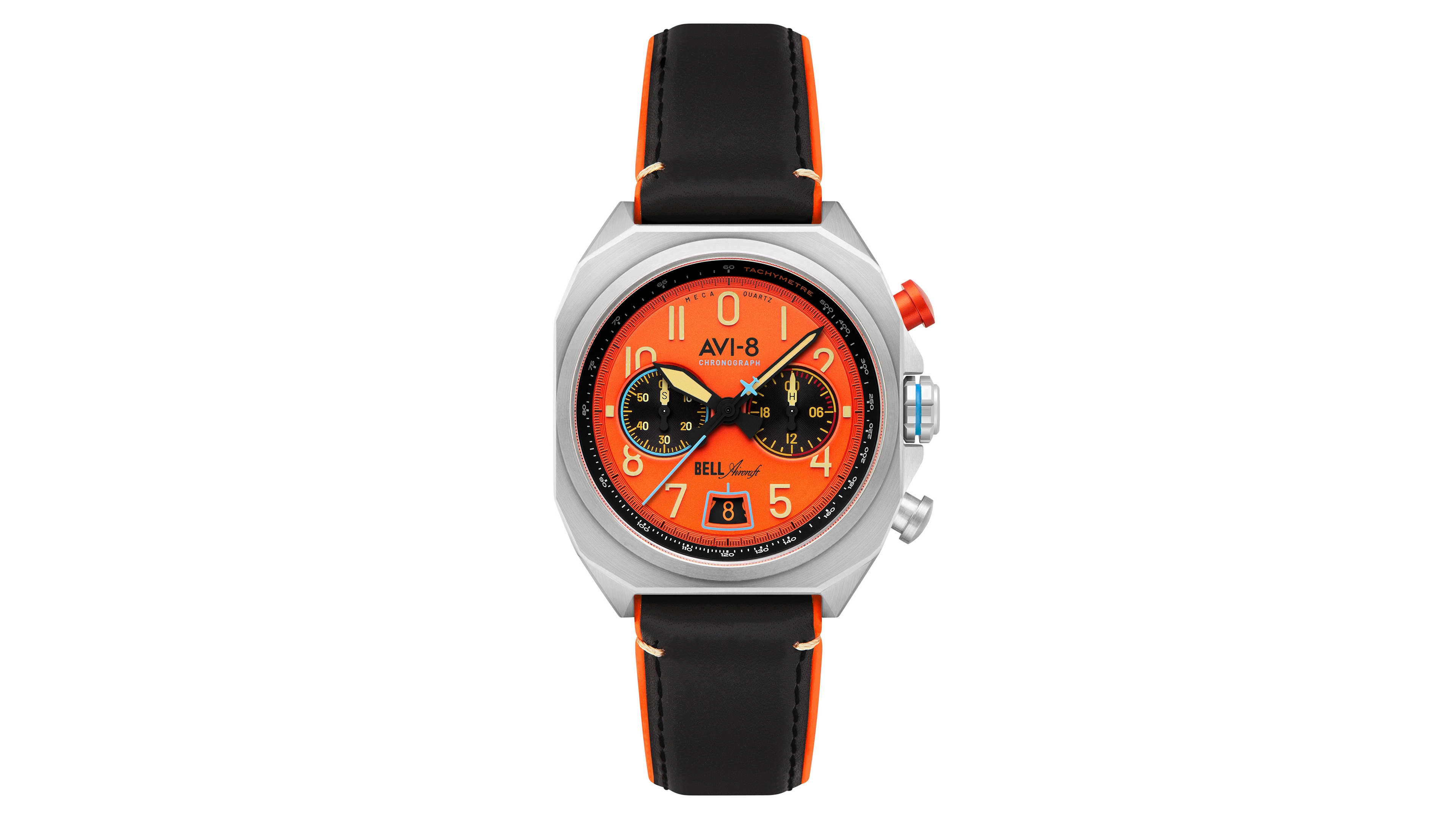 Avi-8 Men's Bell X-1 Black Leather Strap Watch, 41mm