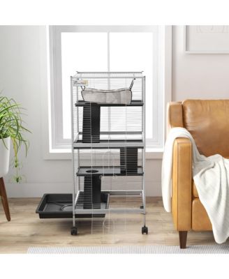 4-Tier Small Animal Cage, Ferret Cage Large Chinchilla Cage,