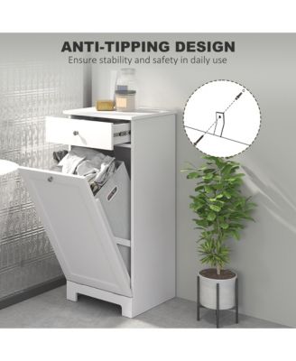 Tilt Out Laundry Hamper, Laundry Hamper Cabinet with Drawer