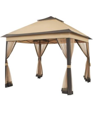 11x11ft Pop-Up Gazebo Tent with Four Mesh Sidewalls