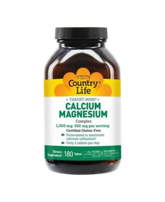 Country Life Target-Mins Calcium Magnesium 180 Tabs 30$