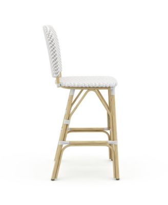 Adino Aluminum Woven Seat Patio Bar Chair (Set of 2)