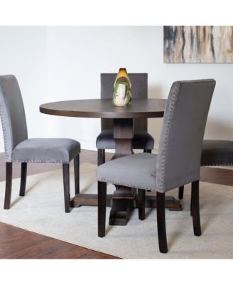 Fordsville 5-Pc Dining Set, Pedestal Round Table with 4 Stylish Chairs, Gray