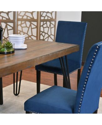 Ashzo 5-Pc Dining Set, Hairpin Dining Table with 4 Chairs, Blue