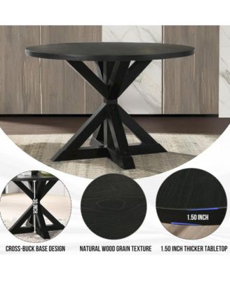 Walton 5-Piece Round Dining Set, Cross-Buck Table