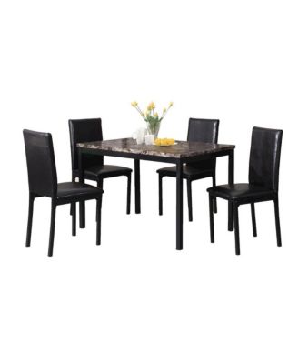 Citico 5-Pc Dinette Set with Laminated Faux Marble Top and 4 Chairs