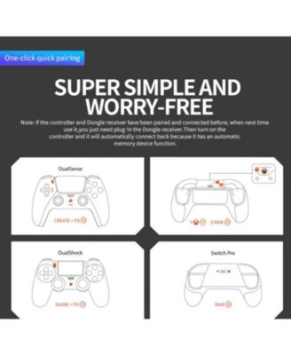 Wireless USB Bluetooth Controller Adapter for Nintendo Switch OLED, Switch LITE, PS5, PS4, Xbox One, PC, STEAM