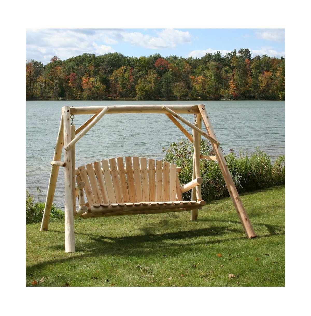 Contoured Comfort 6' Ada Log Picnic Table Attached Benches