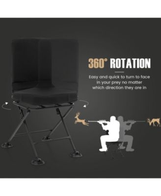 Folding Hunting Blind Chair with Swivel Base and Duck Feet