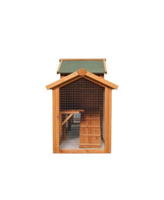 79.5 in. Outdoor Wooden Bunny Cage with 2 Runs House Small Animal Habitats, Two Tier Waterproof Roof in Light Brown