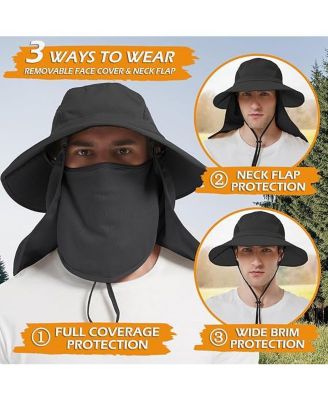 Wide Brim Sun Hat, UPF 50+ UV Protection Waterproof Packable Bucket Hat for Men & Women, Fishing Hiking Beach Garden