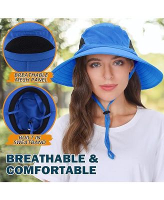 Wide Brim Sun Hat, UPF 50+ UV Protection Waterproof Packable Bucket Hat for Men & Women, Fishing Hiking Beach Garden