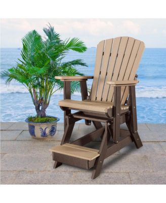 Fan Back Balcony Glider Made in the USA- Cedar, Tudor Brown