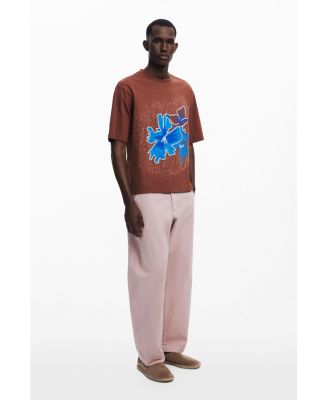 Men's Short-sleeve T-shirt with flower patch