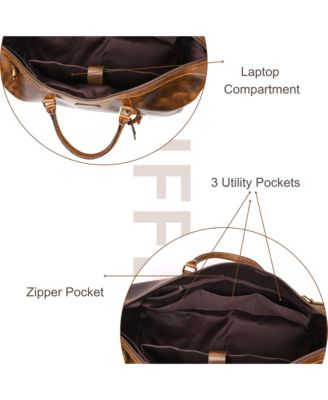 Genuine Full-Grain Leather Duffel Bag for Men and Women, Handmade Travel Weekender with Adjustable Shoulder Strap, Luggage Tag & Inner Organizer Pockets – Cabin Friendly Overnight Bag