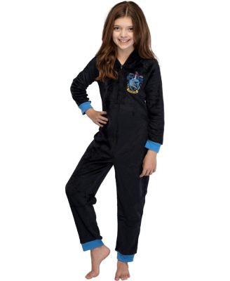 Hogwarts Houses Crest Girls' Hooded Pajama Kids Union Suit Loungewear