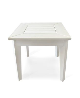 Aspen 18.2"" HDPE Outdoor Side Table, White