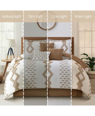 Sanissa Geometric 7-Pc. Comforter Set, Queen