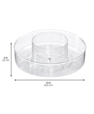12-inch Divided Lazy Susan for Bathroom Storage - Clear