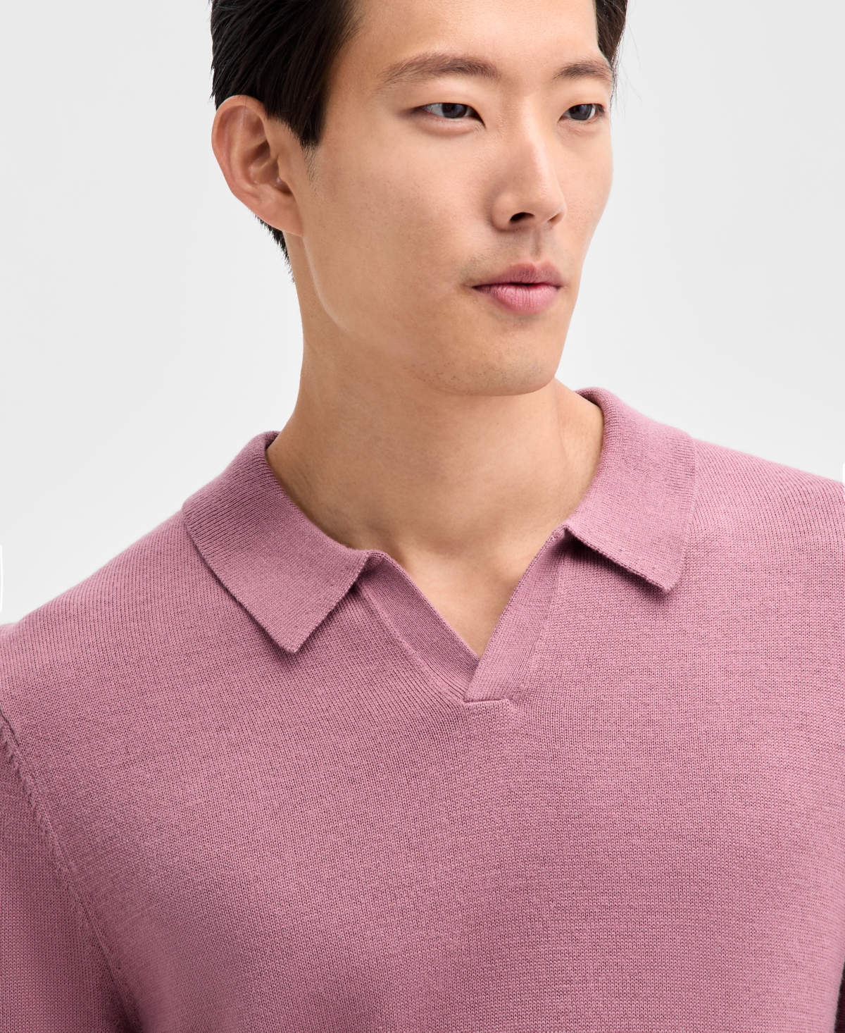 Alfani Men's Long-sleeve Johnny Collar Merino Sweater, Created For Macy's In Pink