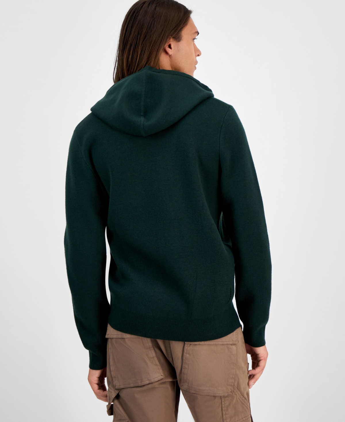 Guess Men's Joby Long Sleeve Fleece Logo Hoodie In Black