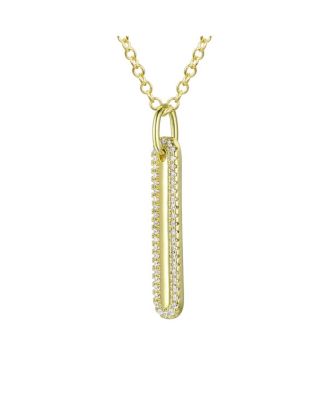 Sterling Silver Cubic Zirconia Long Pendant Necklace