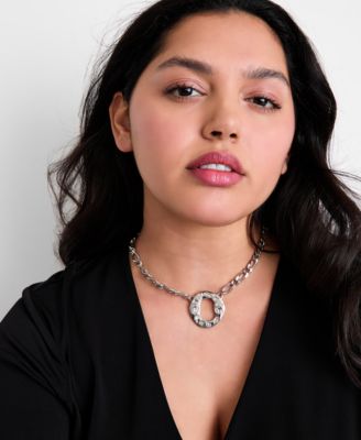 Crystal Circle Pendant Necklace, 16" + 3" extender, Macy's Exclusive