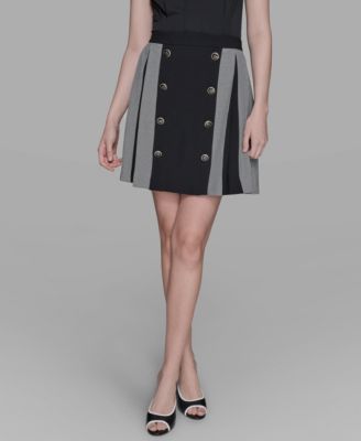 KARL LAGERFELD PARIS - Women's Gingham Pleated Skirt