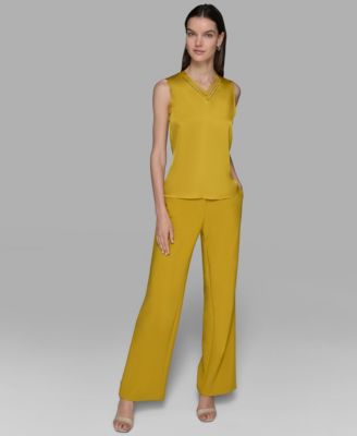 Women's Sleeveless V-Neck Blouse Top