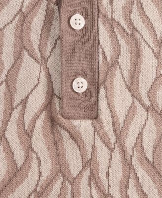 Men's Short Sleeve Birdseye Jacquard Polo Sweater, Macy's Exclusive