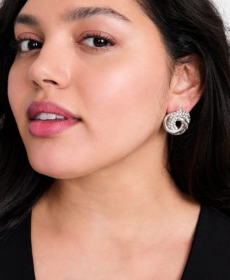 Pav&eacute; Knot Stud Earrings