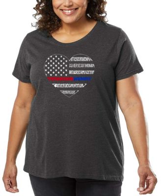 Plus Size American Woman Word Art T-Shirt