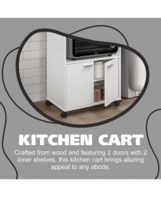Ayla 2-Door Kitchen Microwave Cart