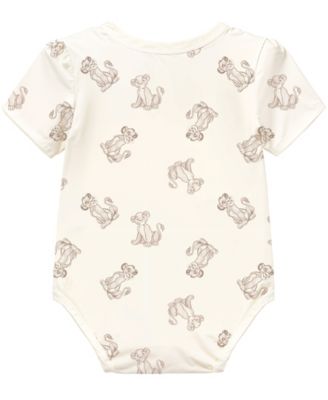 Baby Boys' Lion King Short Sleeve Bodysuits, 3-Pack Set