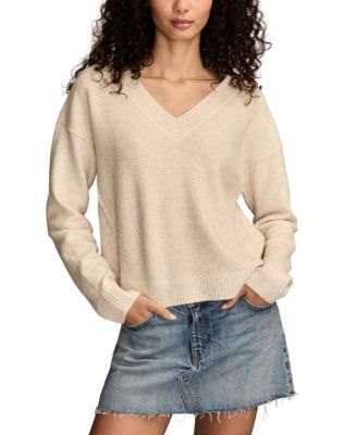Women's Waffle V-Neck Sweater